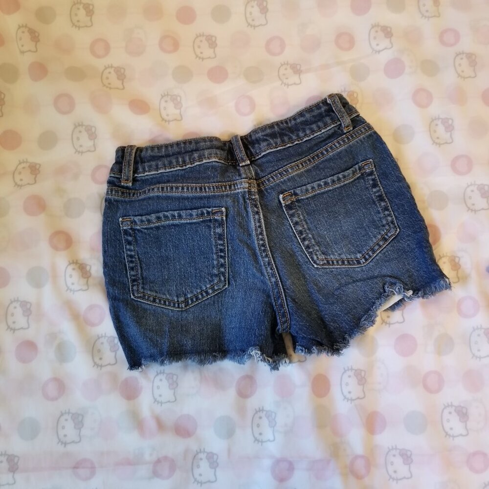🔴 2 Pair Bundle of little girl denim shorts Blue and Black both size 8 (E15) - Picture 9 of 11